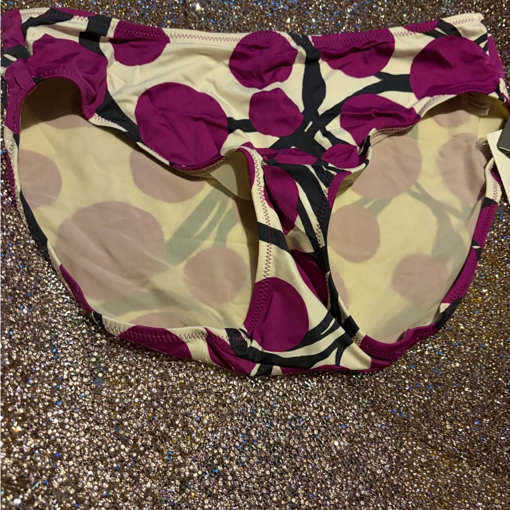 Fantasie Purple Polka Dot Bikini Bottom